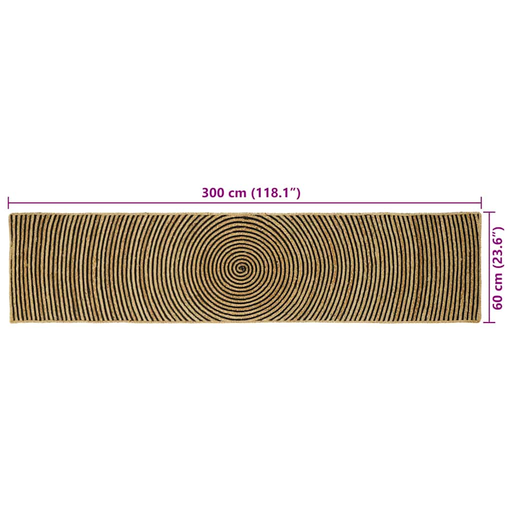Tepisi za područja Crna 60 x 300 cm Juta