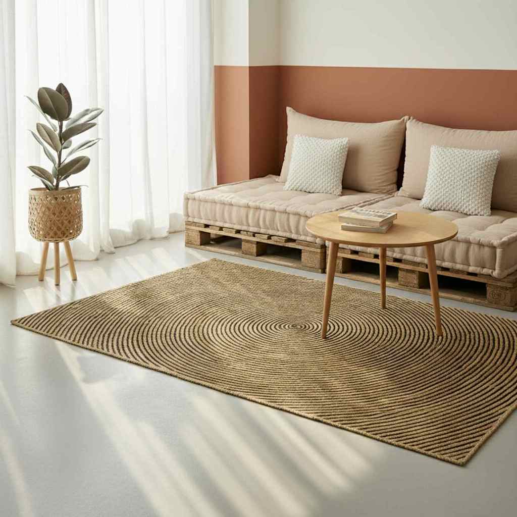 Tepisi za područja Crna 120 x 120 cm Juta