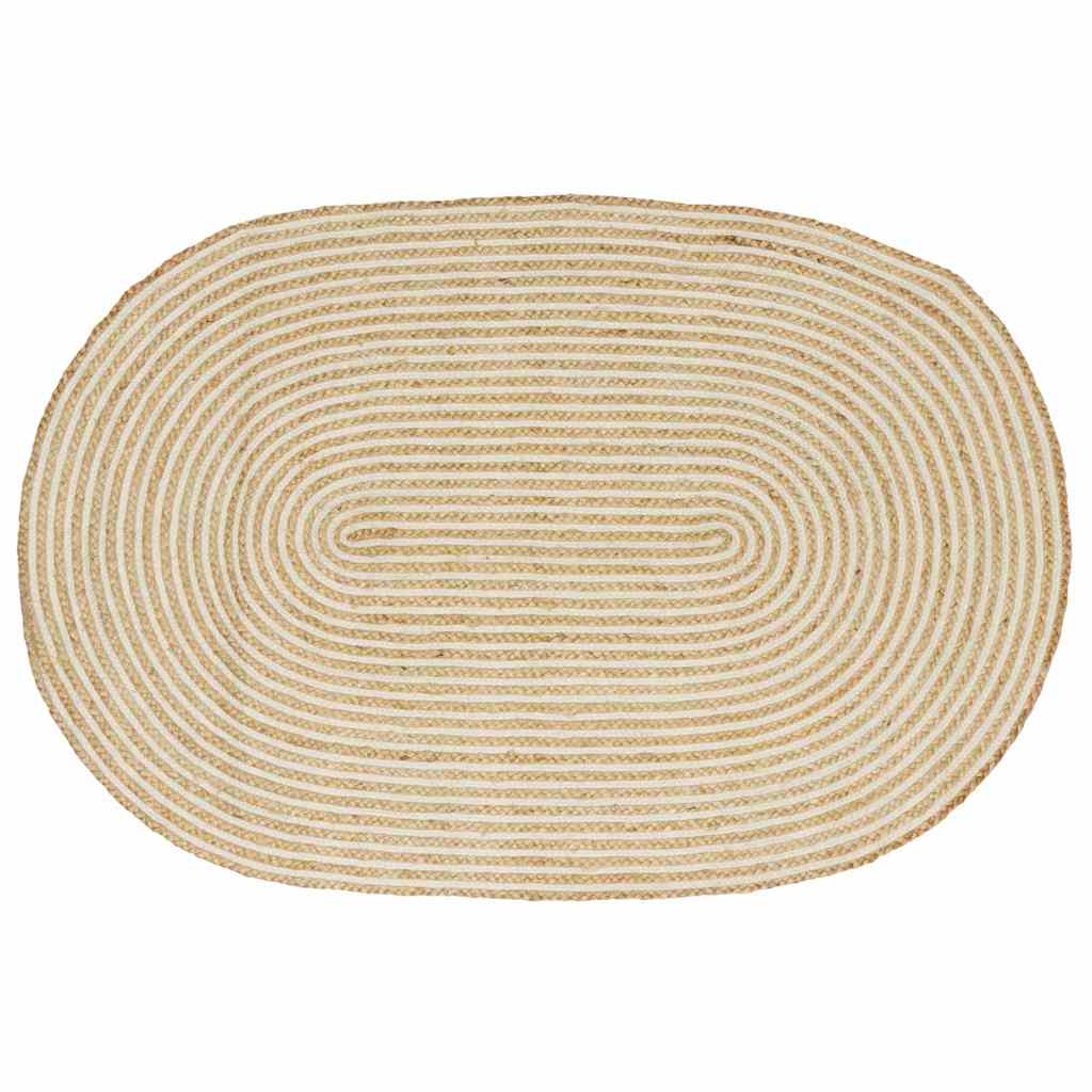 Tepisi za područja Prirodna i bijela 100 x 152 cm Juta