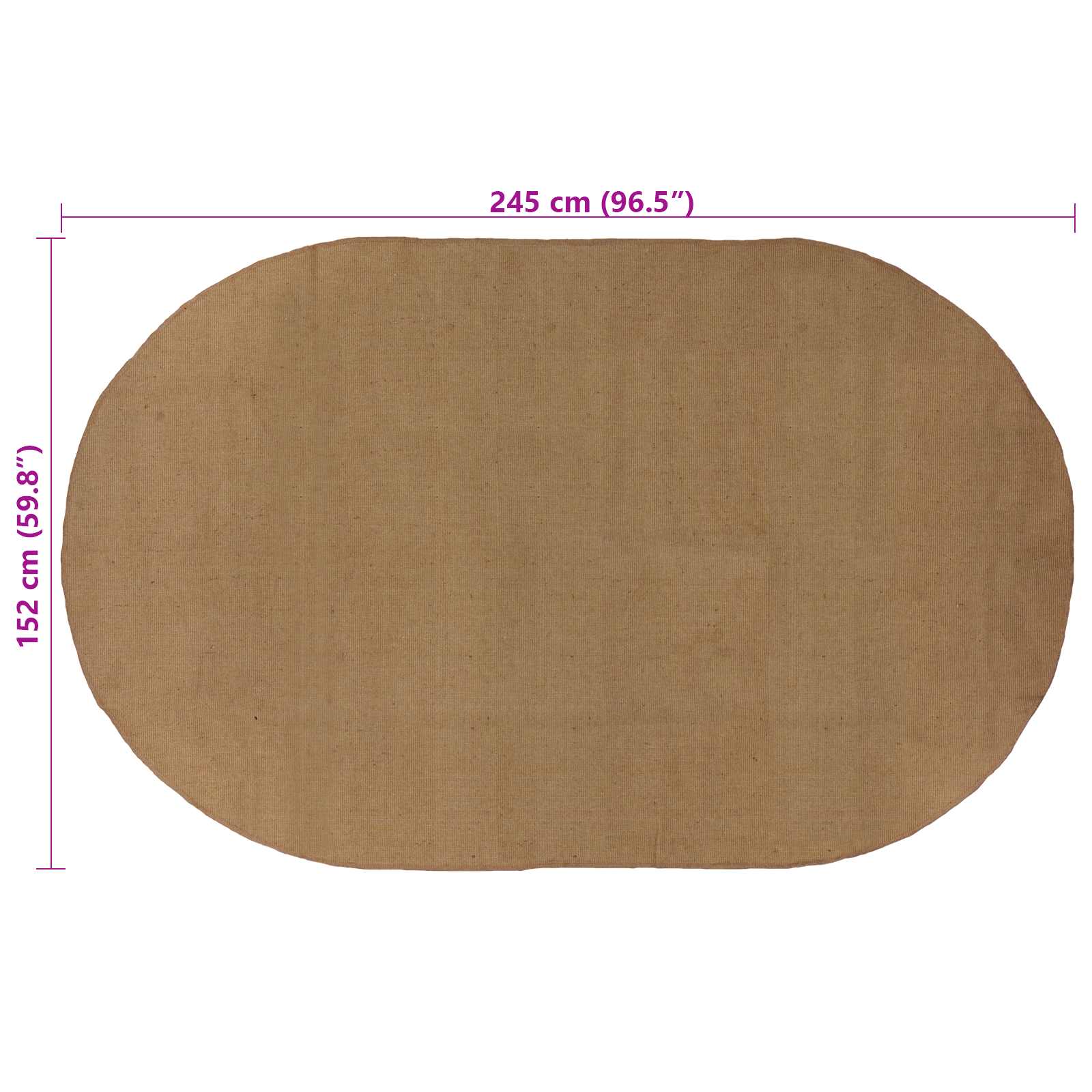 Tepih za područje Prirodna 152 x 245 cm Juta