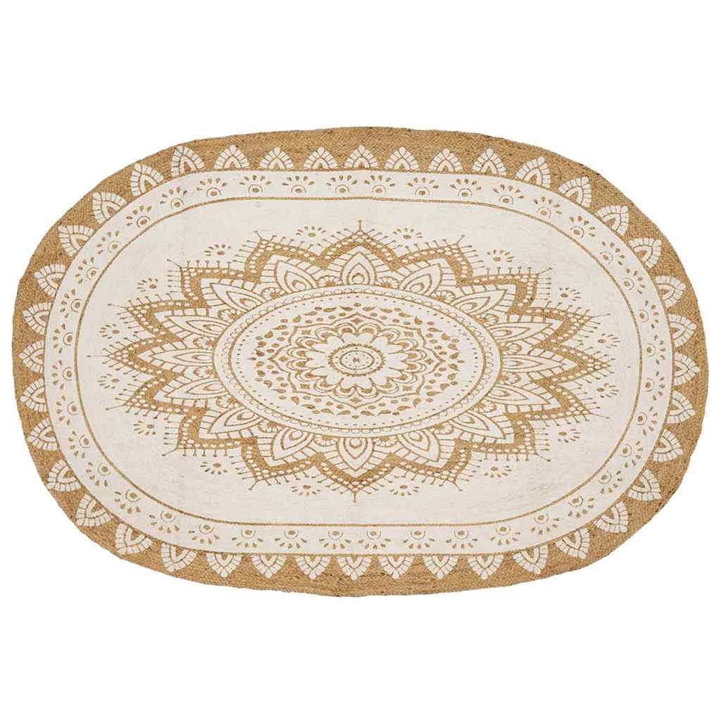 Tepisi za područja Prirodna boja s bijelim otiskom 205 x 305 cm