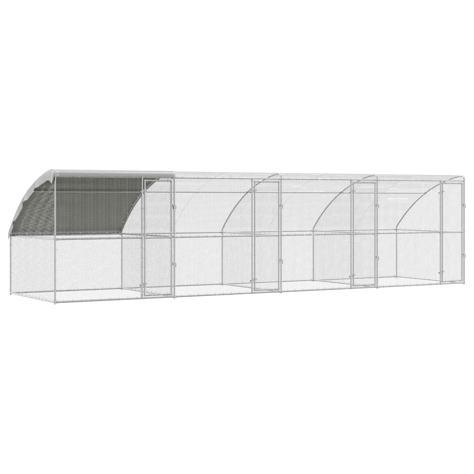 Kavez za piliće 4 pcs Srebrno 800 x 200 x 200 cm Čelik i PE