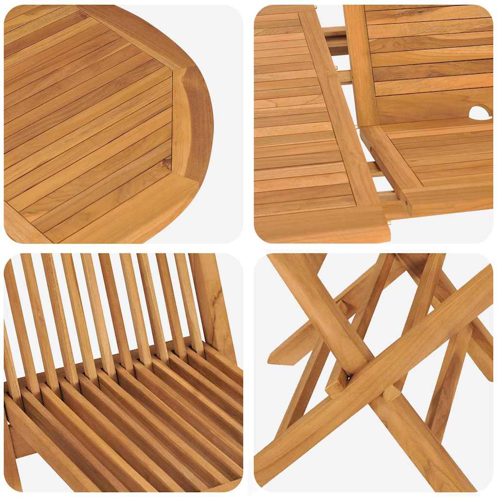 Vrtni set za objed 7 pcs Smeđa Čvrsto teak drvo