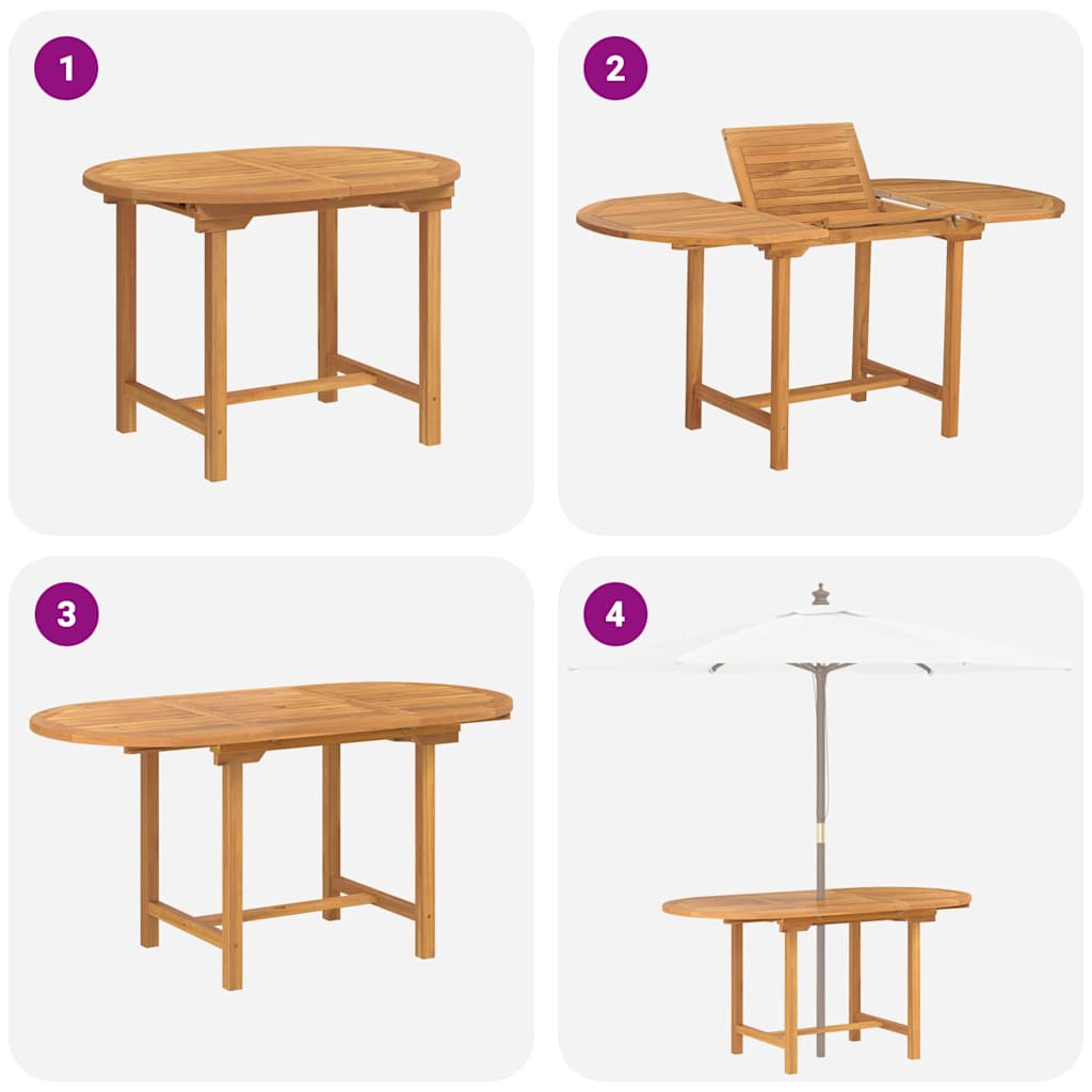 Vrtni set za objed 7 pcs Smeđa Čvrsto teak drvo