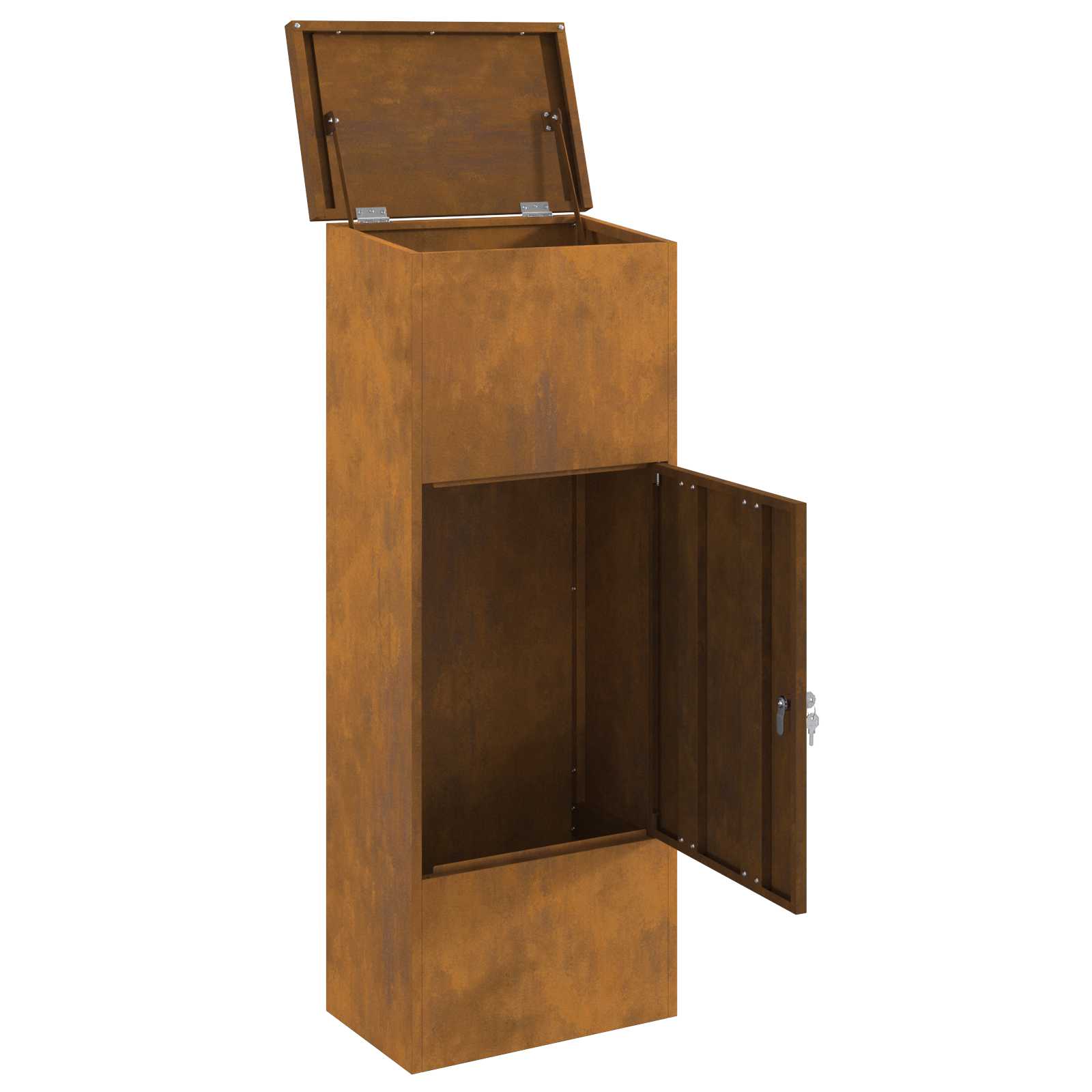 Sandučić za pakete s pohranom Rđa 44,5 x 29 x 110,5 cm
