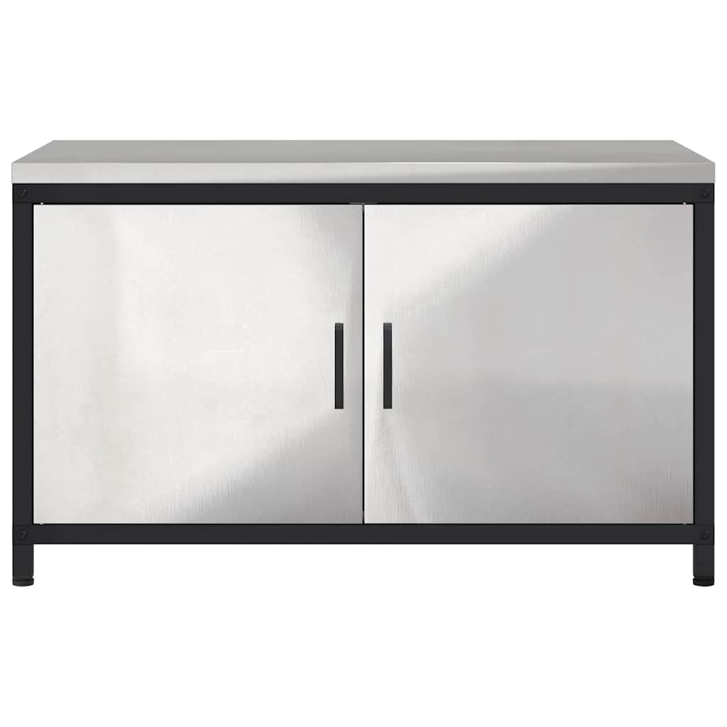 Kuhinjsko skladištenje s policom Srebrno 90 x 50 x 53 cm Čelik