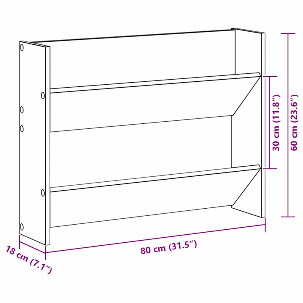 Ormar za cipele Zidne 2 pcs Umjetnički hrast 81 x 18 x 60 cm