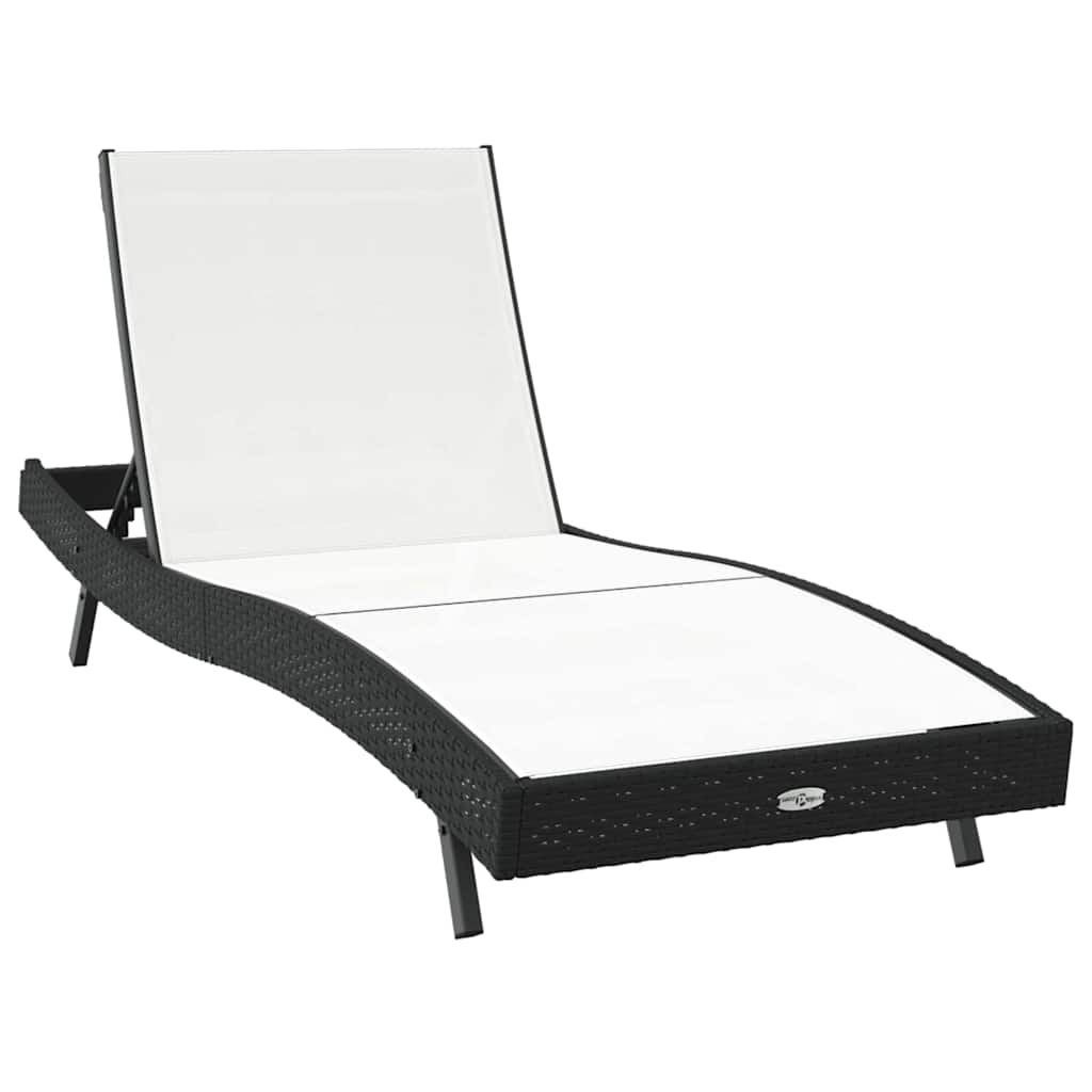 Ležaljka 3 pcs Crna i bijela 197 x 70 x 82 cm poliratan