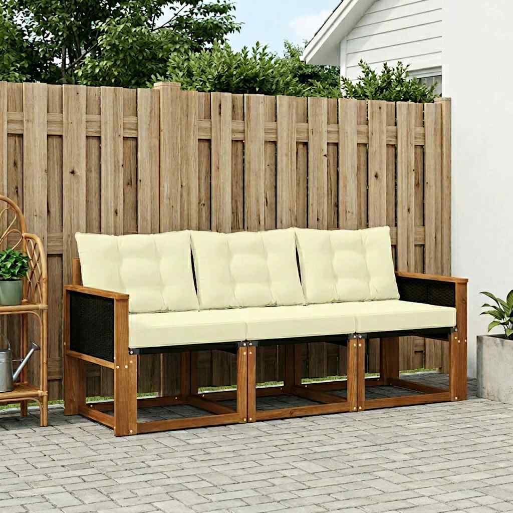 Set vanjskih sofa 3 kom. Prirodna i krem