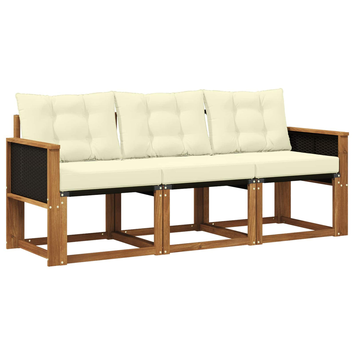 Set vanjskih sofa 3 kom. Prirodna i krem
