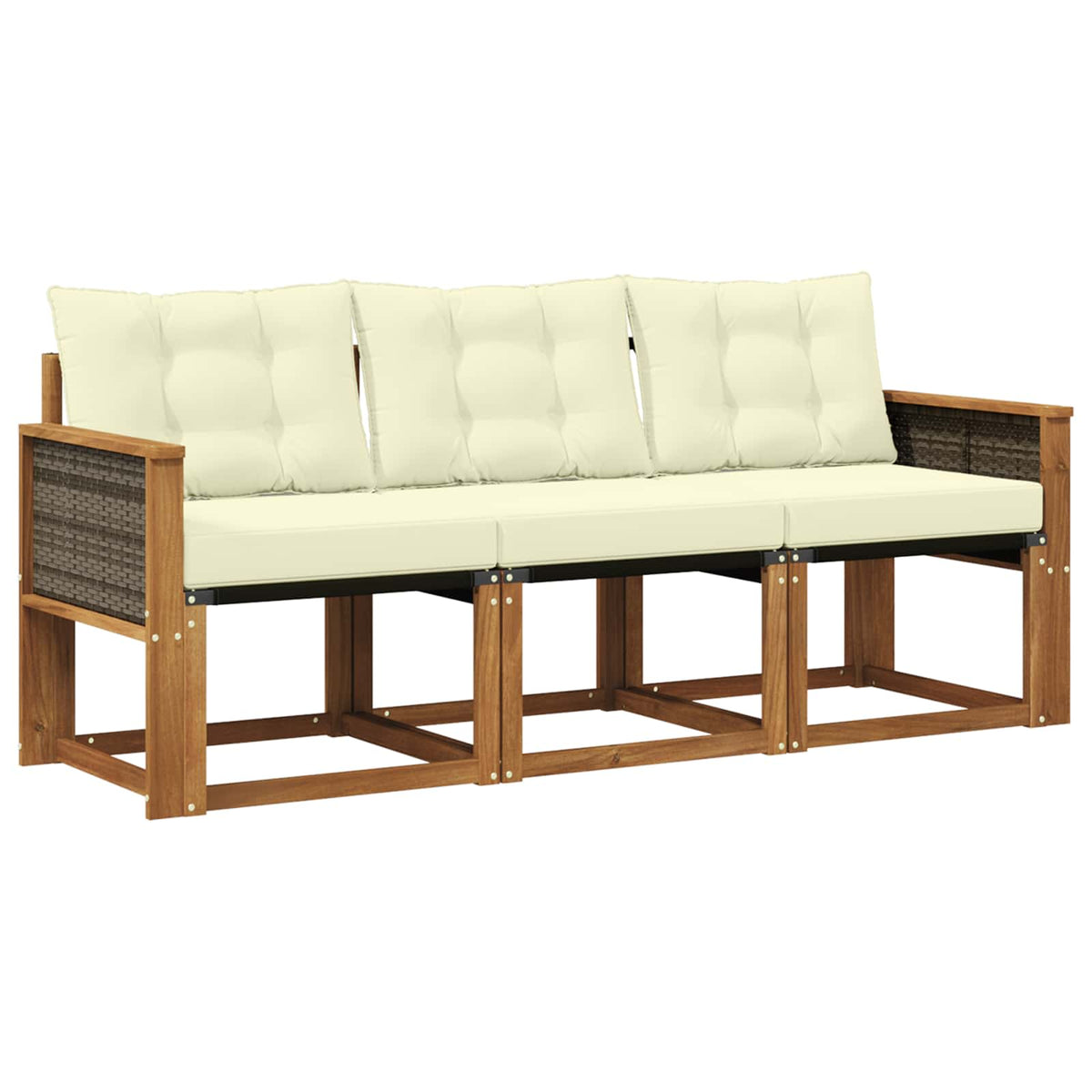 Set vanjskih sofa 3 kom. Prirodna i krem