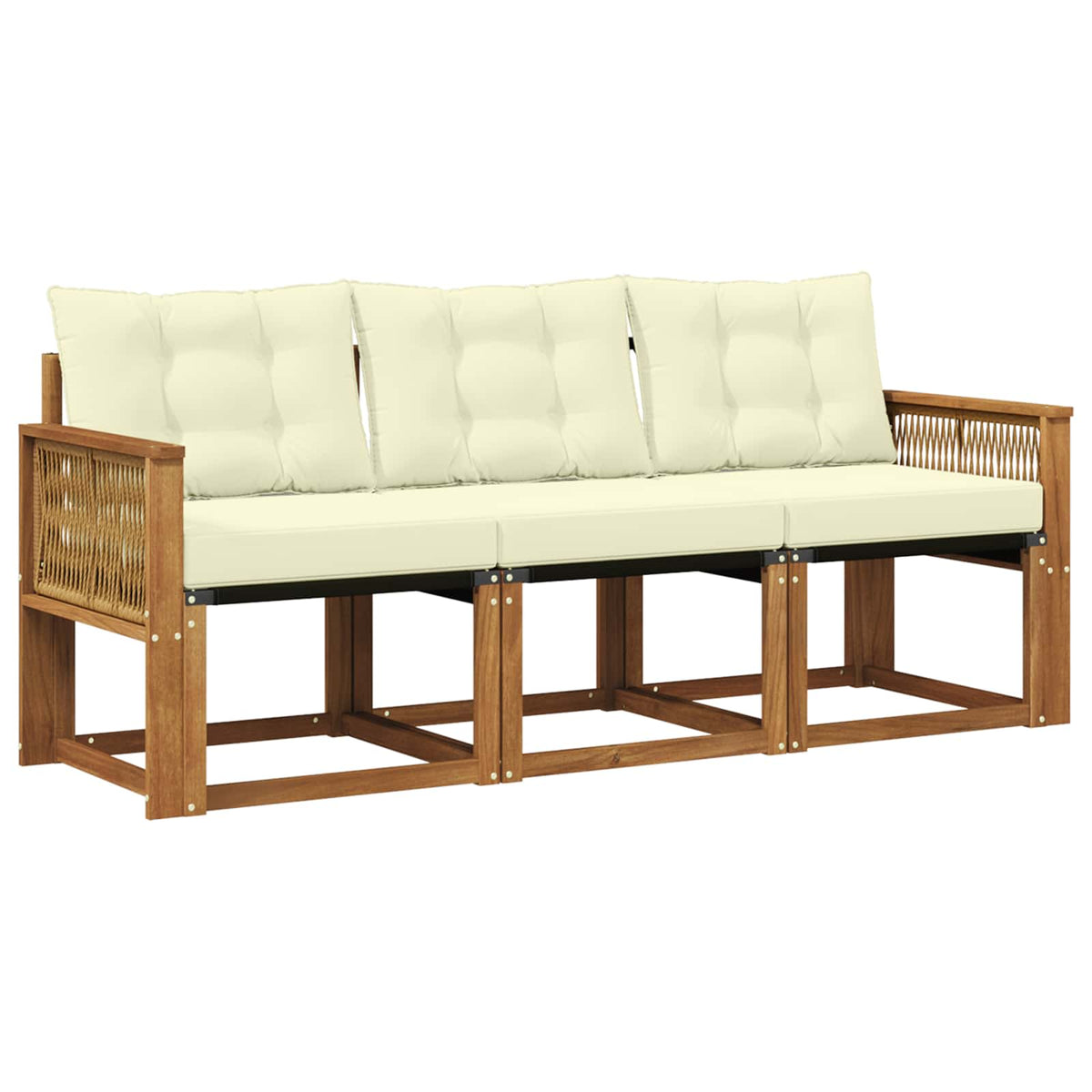 Set vanjskih sofa 3 kom. Prirodna i krem