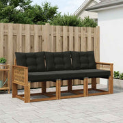 Set vanjskih sofa 3 kom. Prirodna i crna