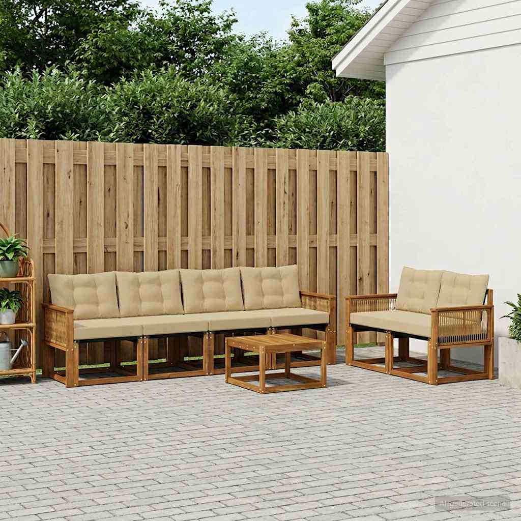 Set vanjskih sofa 7 kom. Prirodna i bež