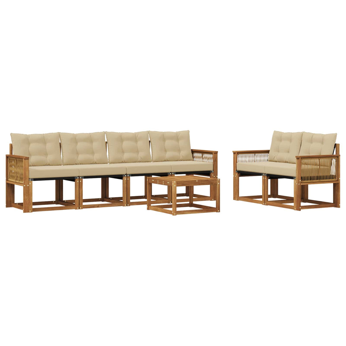 Set vanjskih sofa 7 kom. Prirodna i bež