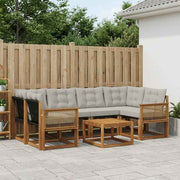 Set vanjskih sofa 7 kom. Prirodna i svjetlosiva