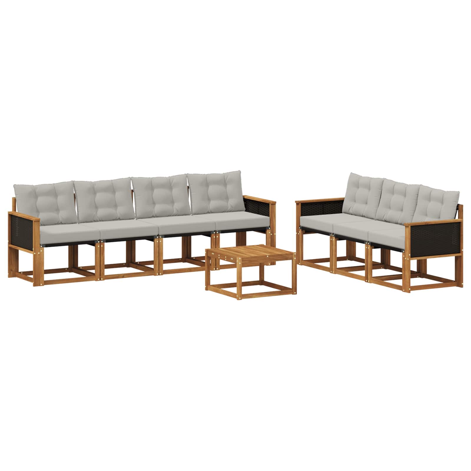 Set vanjskih sofa s jastukom 8 pcs Prirodna i svjetlosiva