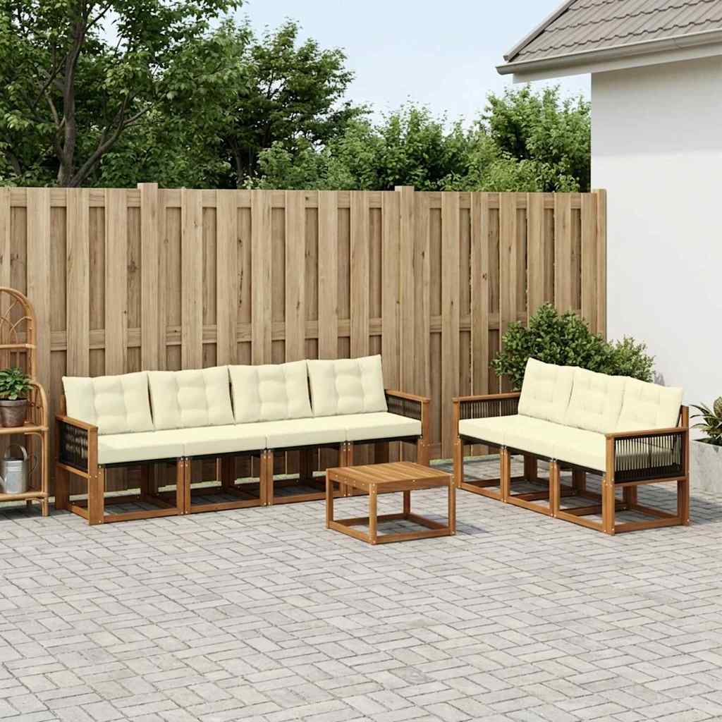 Set vanjskih sofa 8 kom. Prirodna i krem