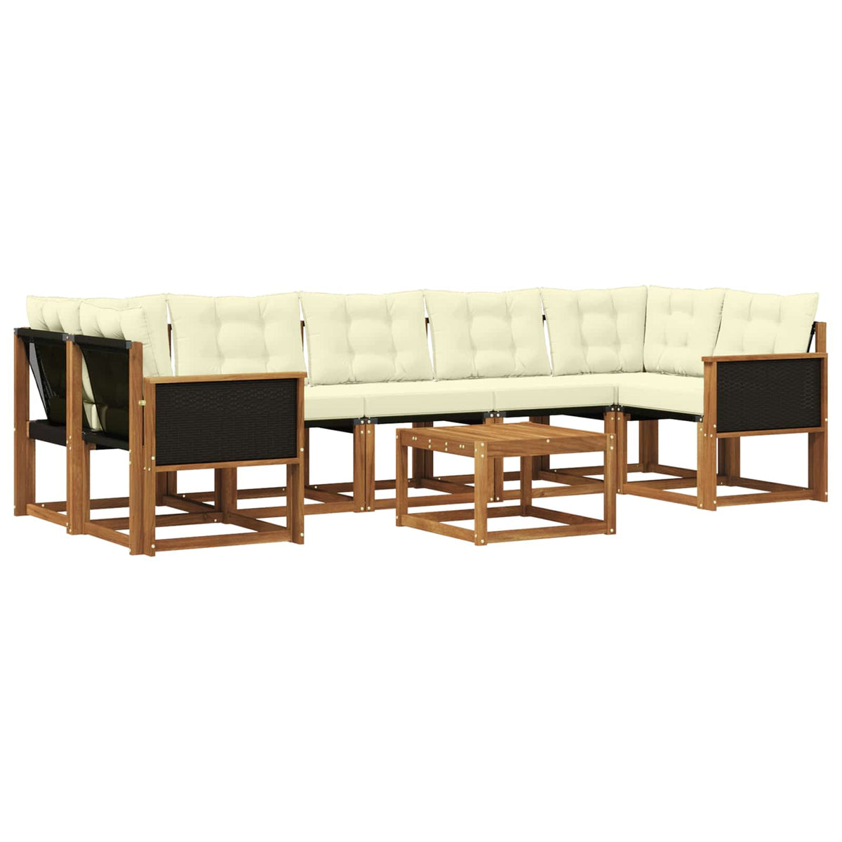Set vanjskih sofa 8 kom. Prirodna i krem