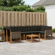 Set vanjskih sofa 8 kom. Prirodna i crna