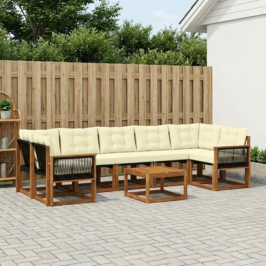 Set vanjskih sofa 8 kom. Prirodna i krem