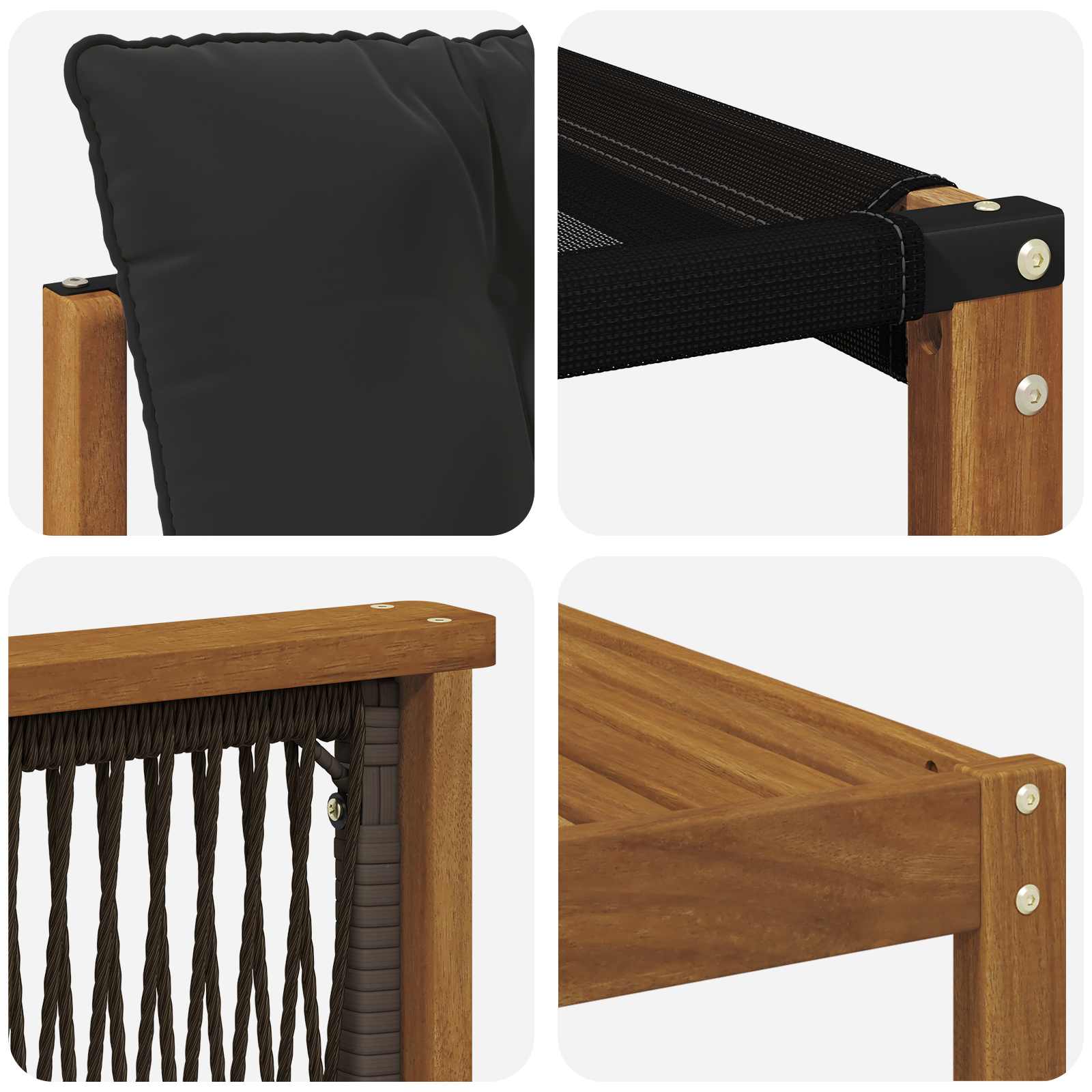 Set vanjskih sofa 8 kom. Prirodna i crna