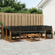 Set vanjskih sofa 8 kom. Prirodna i crna