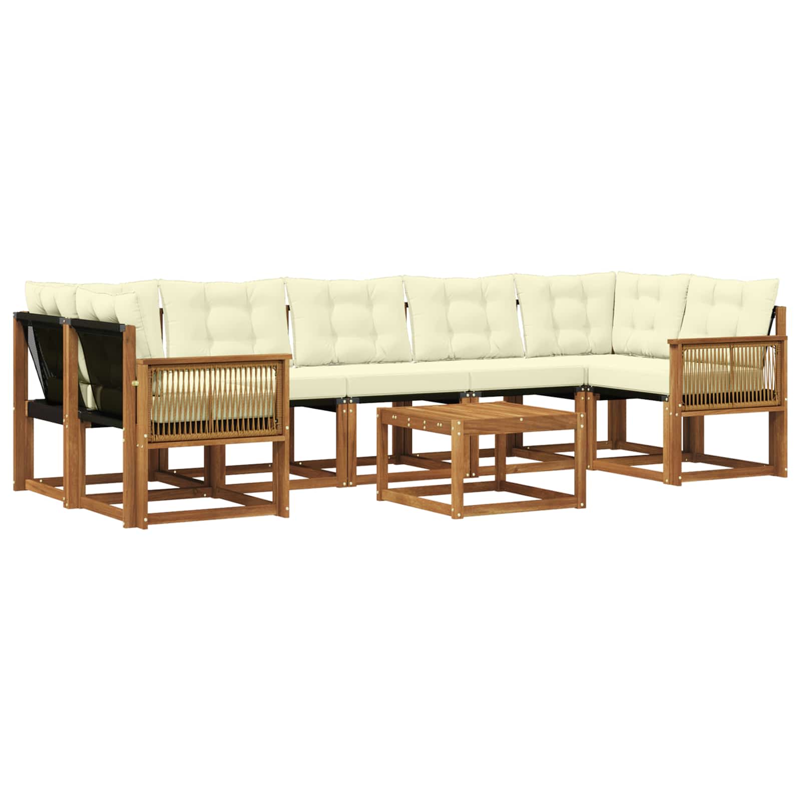 Set vanjskih sofa 8 kom. Prirodna i krem