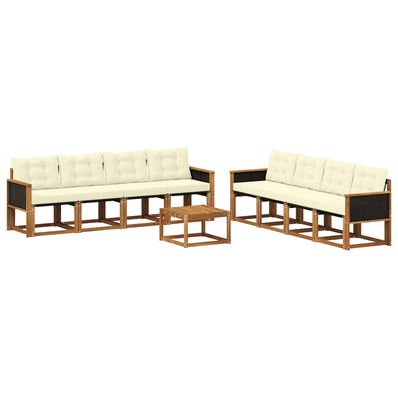 Set vanjskih sofa 9 kom. Prirodna i krem