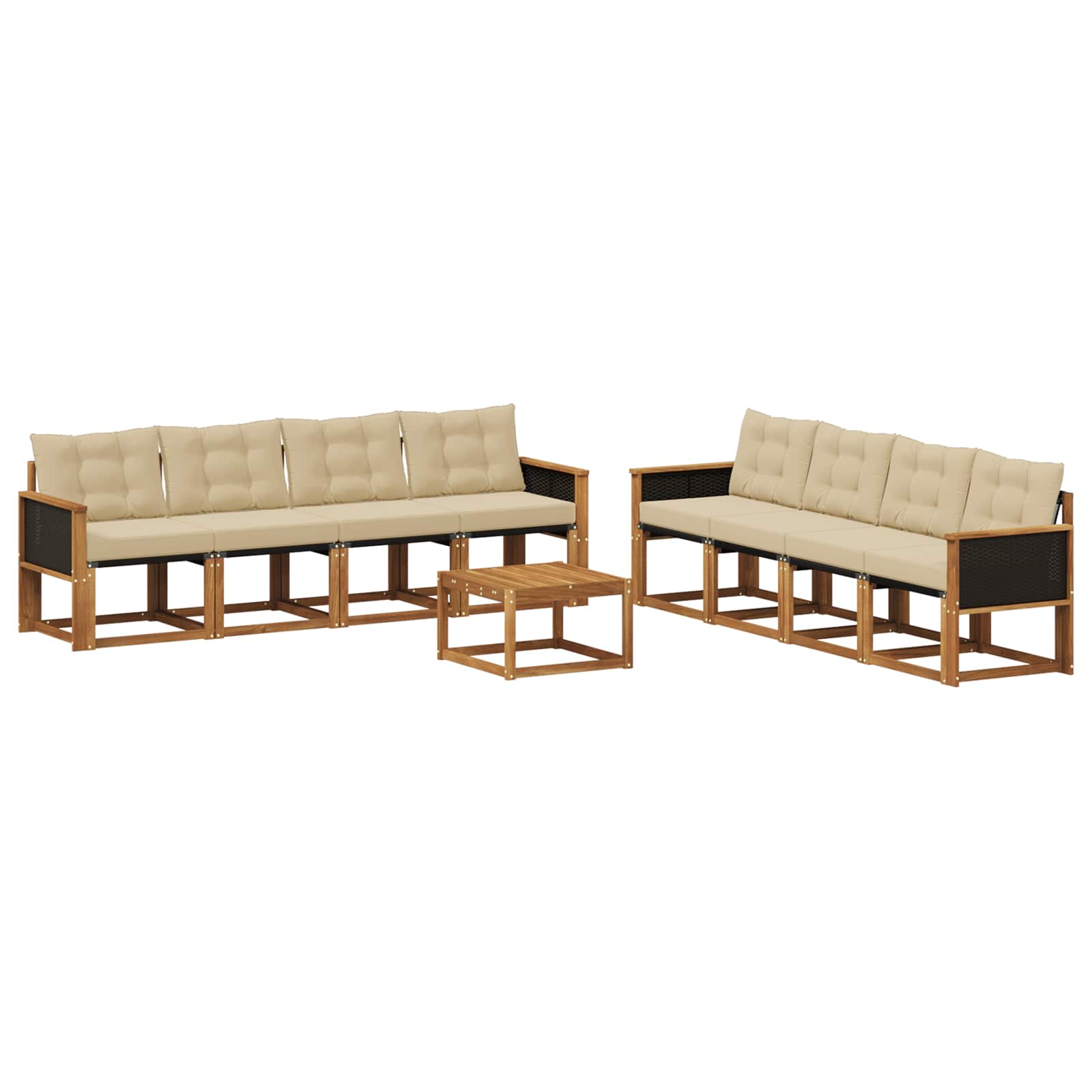 Set vanjskih sofa 9 kom. Prirodna i bež