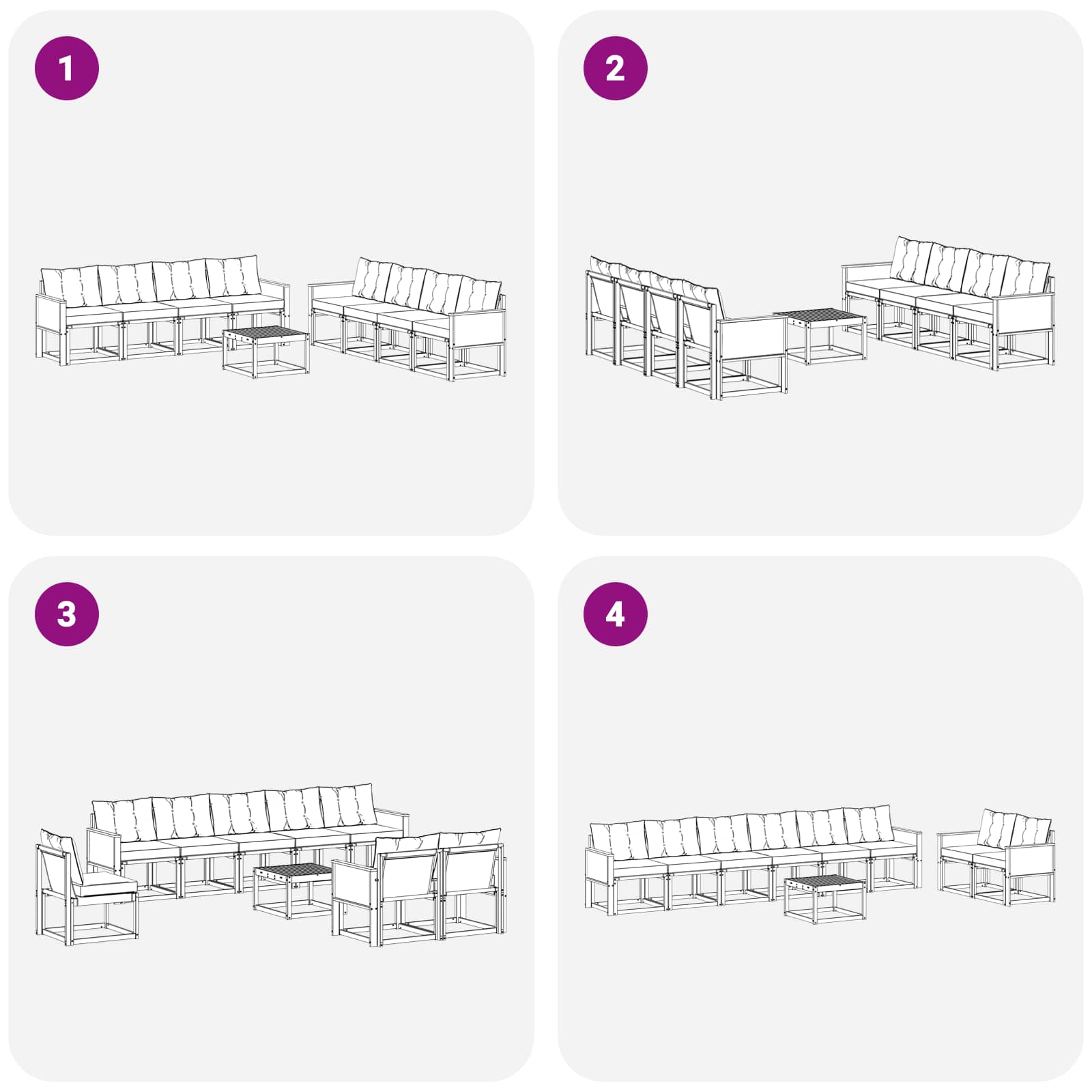Set vanjskih sofa 9 kom. Prirodna i bež