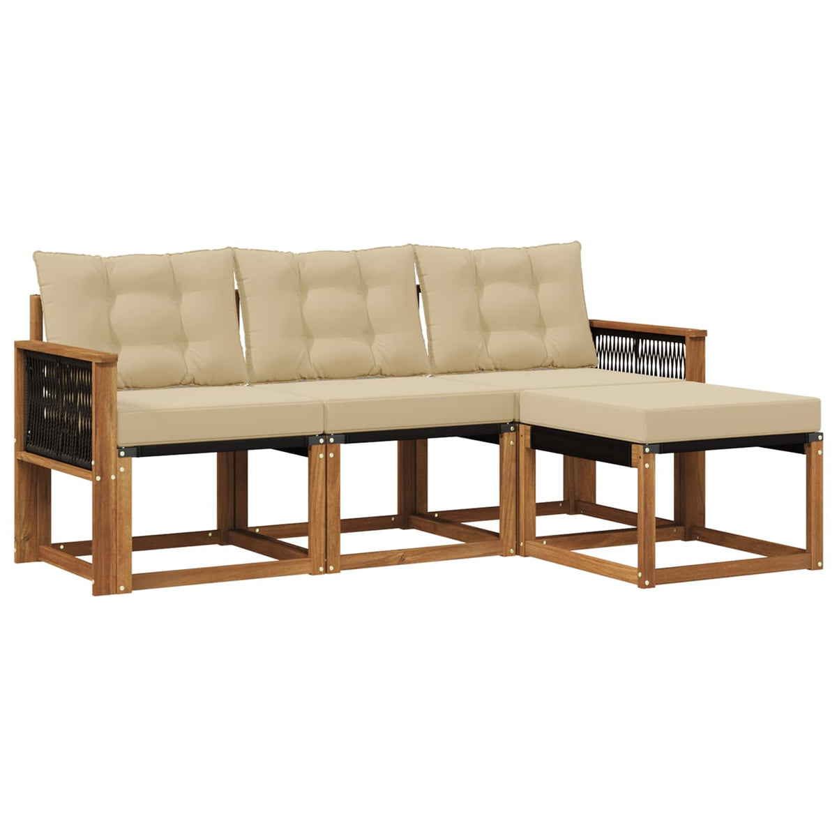 Set vanjskih sofa 4 kom. Prirodna i bež