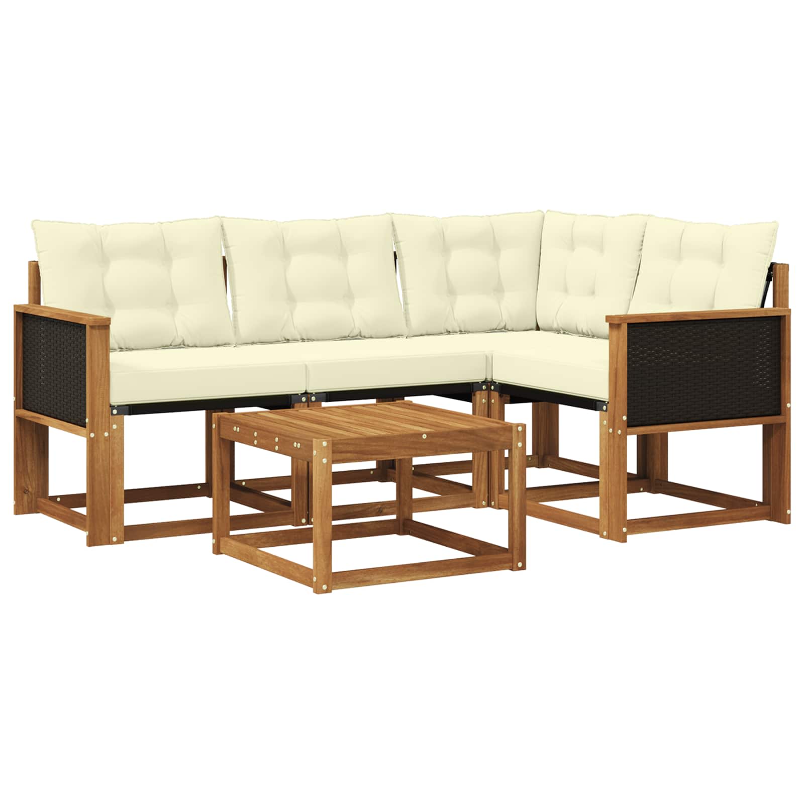 Set vanjskih sofa 5 kom. Prirodna i krem