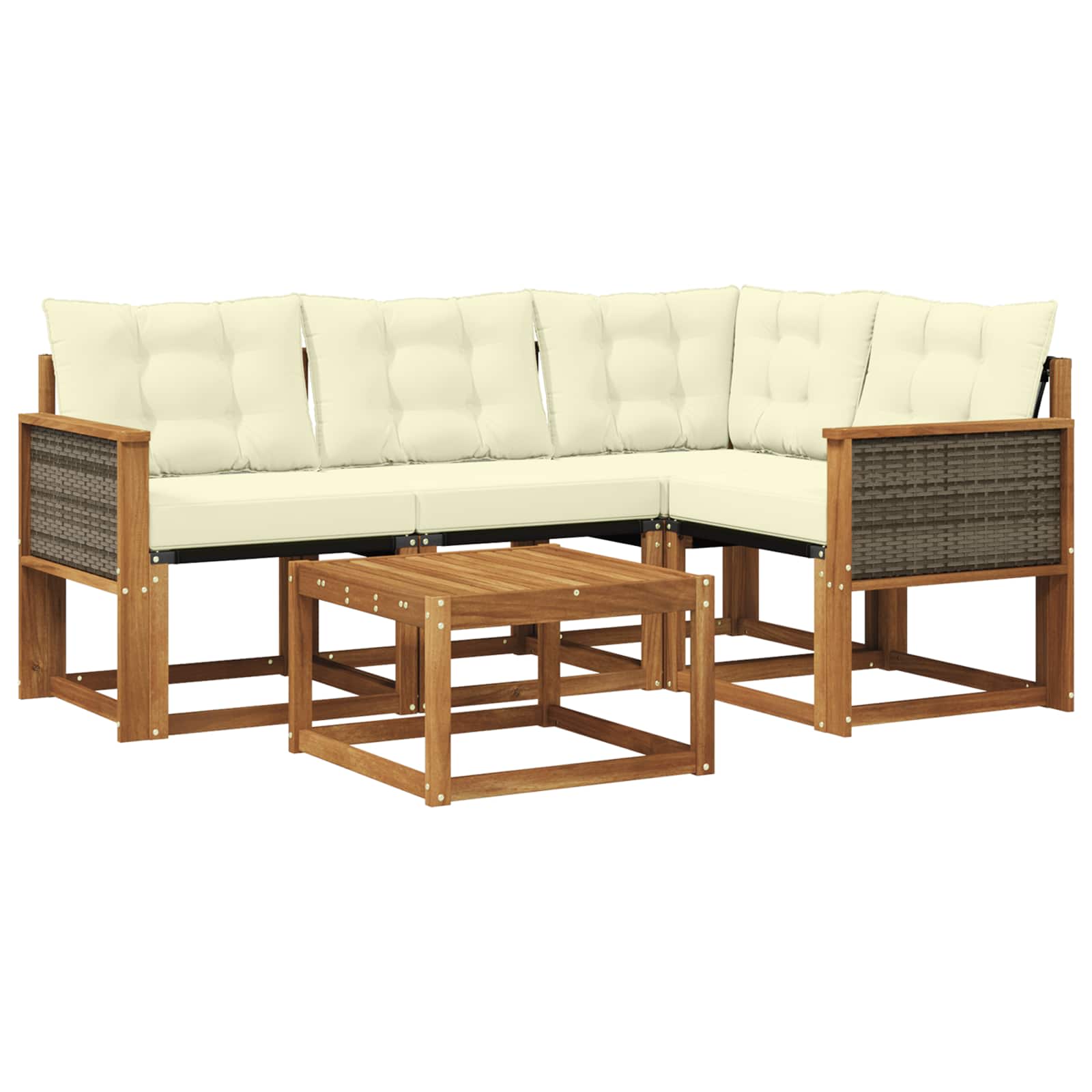Set vanjskih sofa 5 kom. Prirodna i krem
