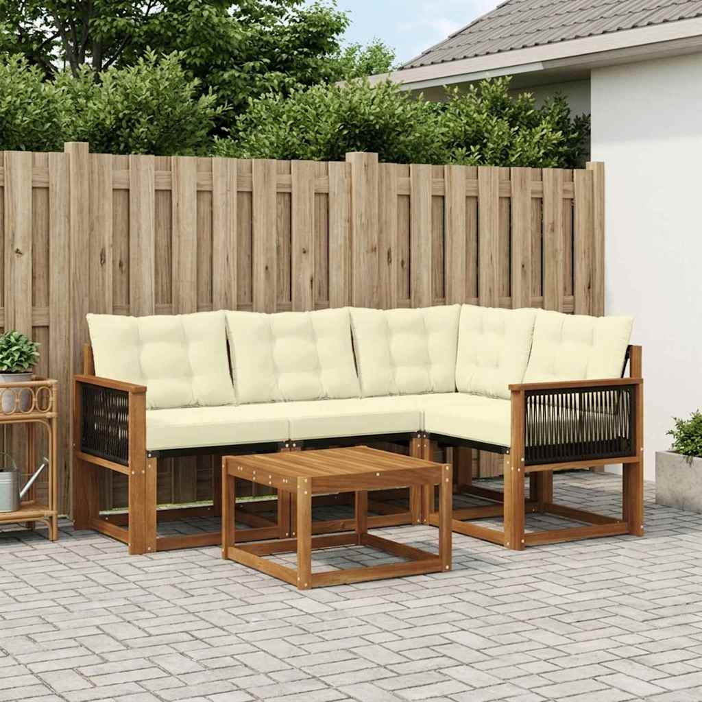 Set vanjskih sofa 5 kom. Prirodna i krem