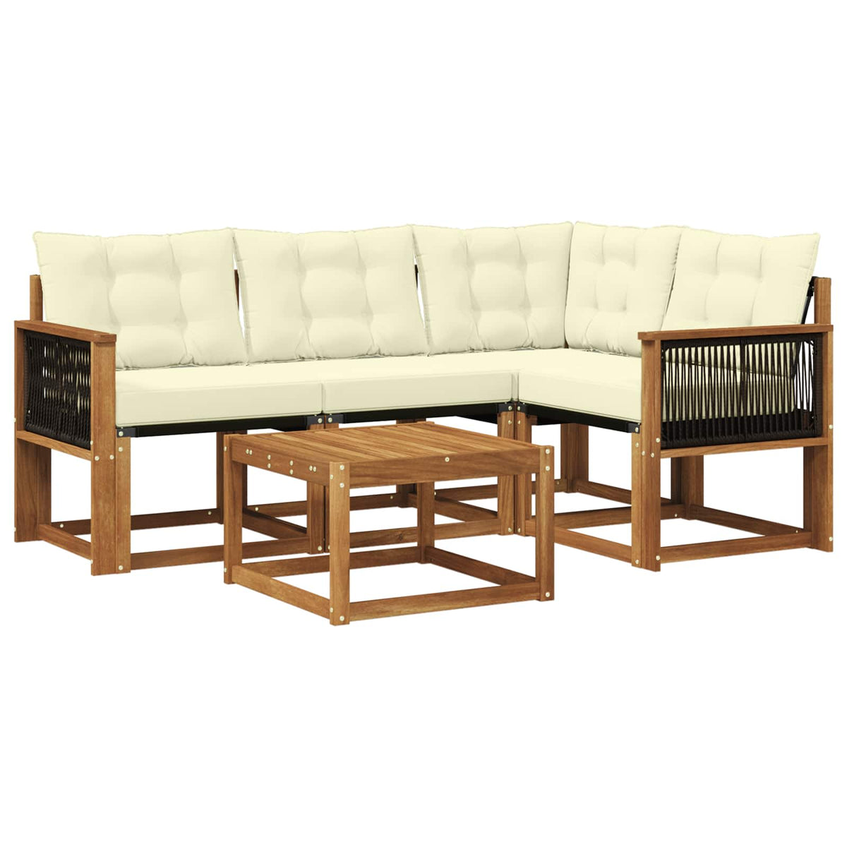 Set vanjskih sofa 5 kom. Prirodna i krem