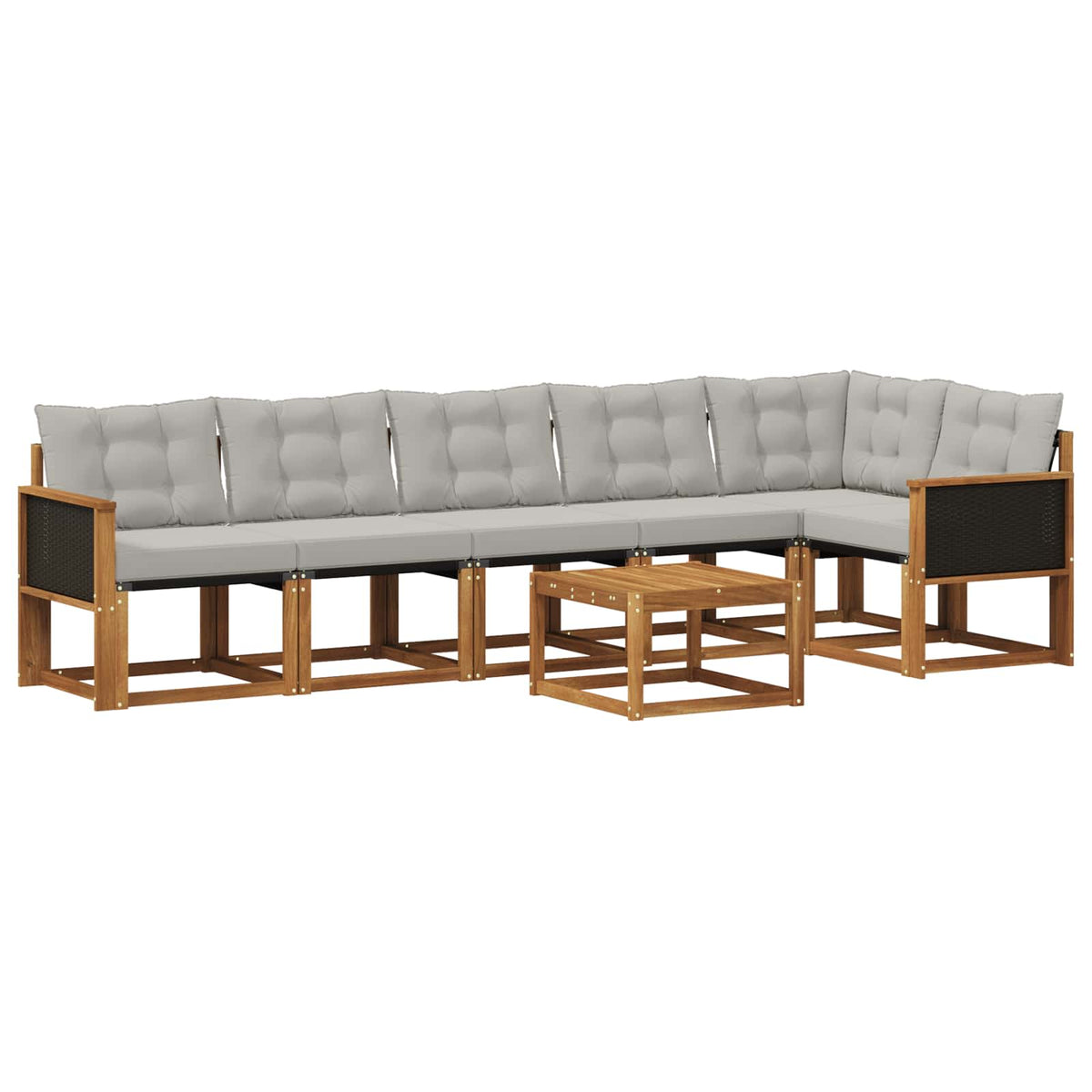 Set vanjskih sofa 7 kom. Prirodna i svjetlosiva