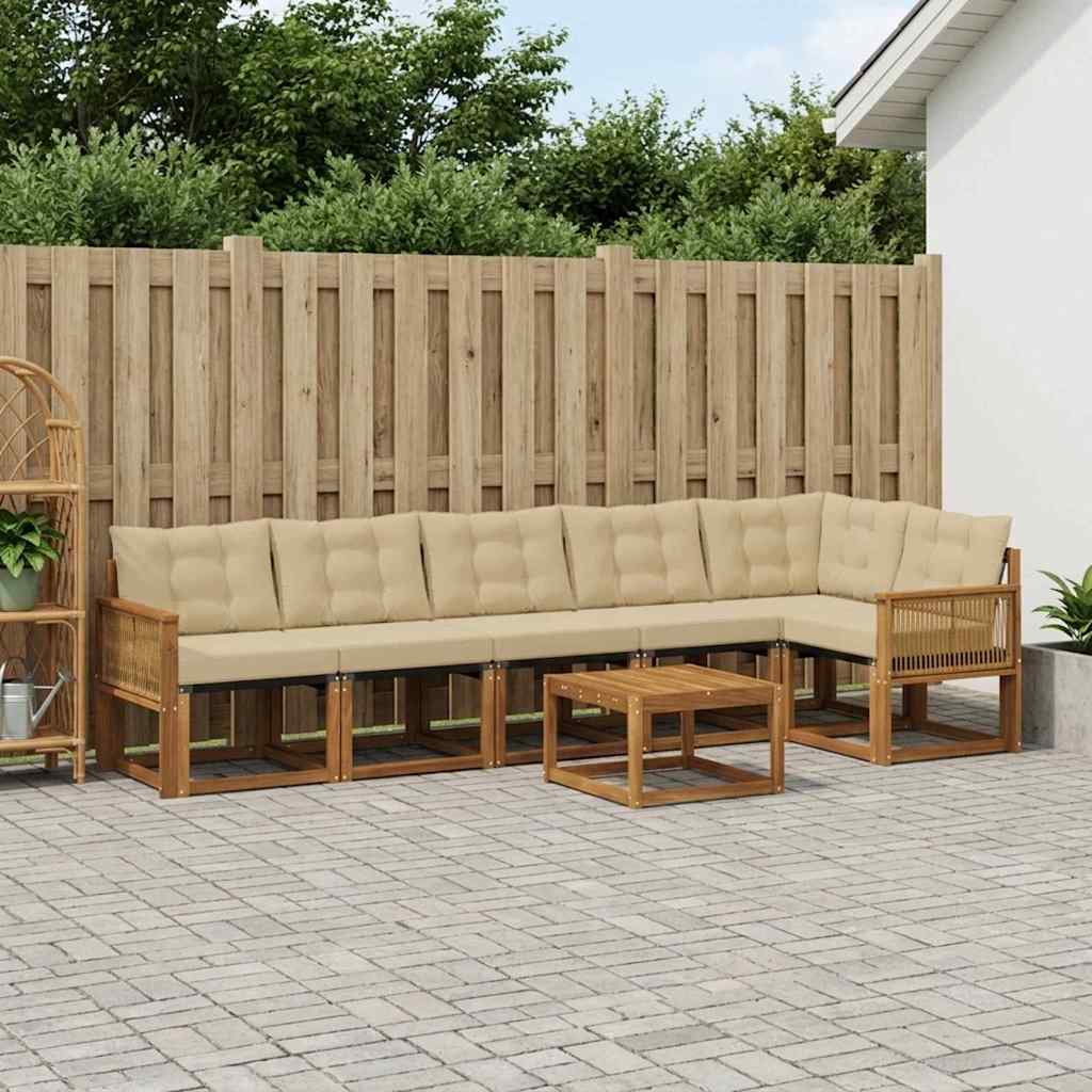 Set vanjskih sofa 7 kom. Prirodna i bež