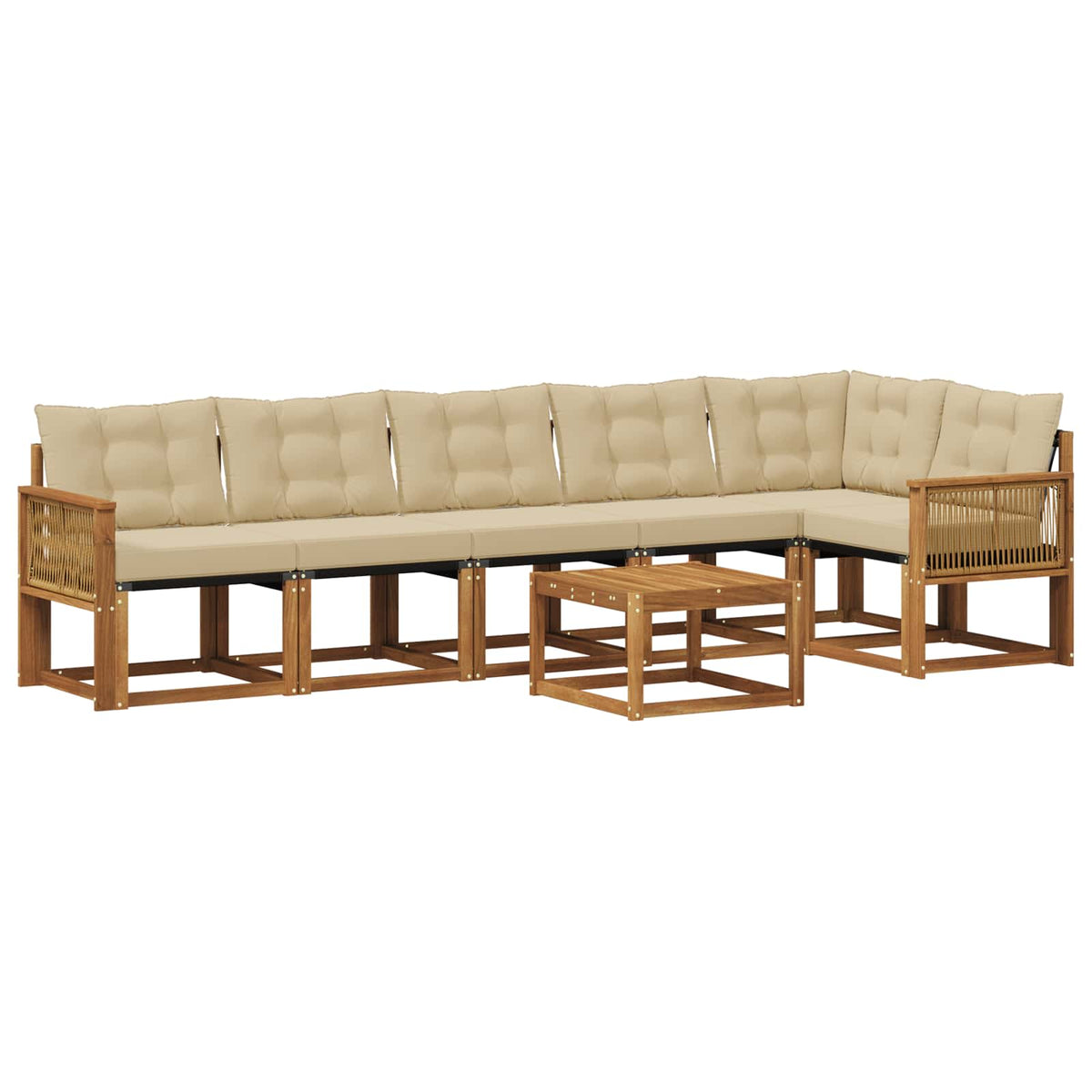 Set vanjskih sofa 7 kom. Prirodna i bež