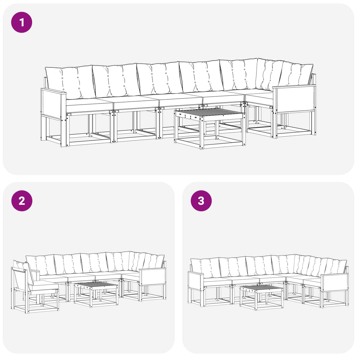 Set vanjskih sofa 7 kom. Prirodna i bež