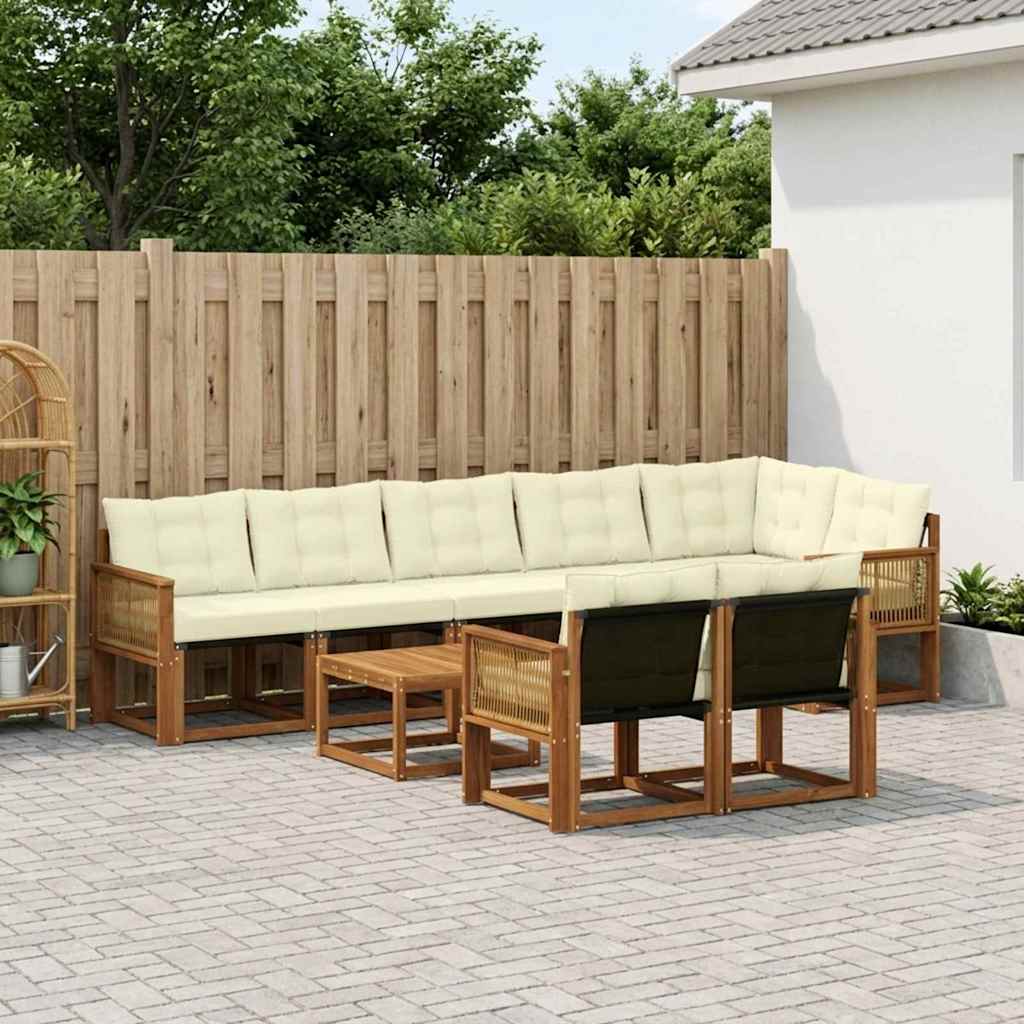 Set vanjskih sofa 9 kom. Prirodna i krem