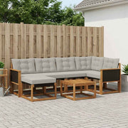 Set vanjskih sofa 7 kom. Prirodna i svjetlosiva