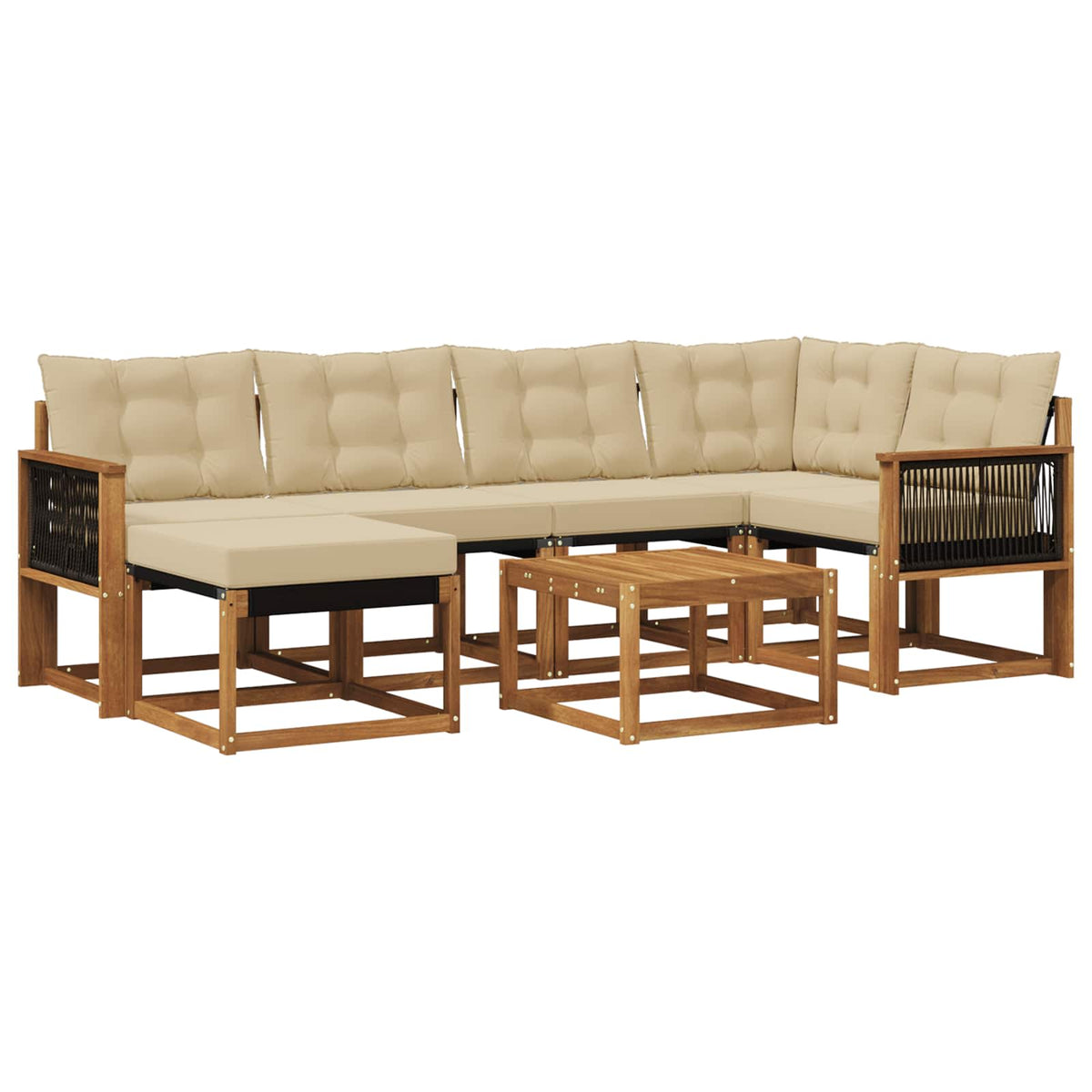 Set vanjskih sofa 7 kom. Prirodna i bež