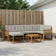 Set vanjskih sofa 7 kom. Prirodna i svjetlosiva