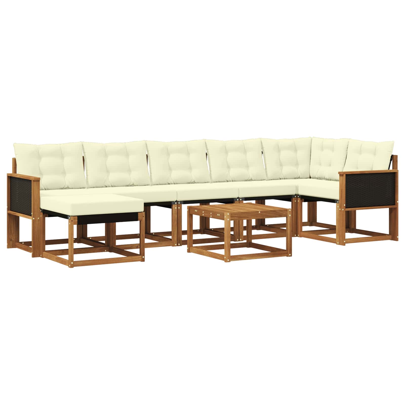 Set vanjskih sofa 8 kom. Prirodna i krem