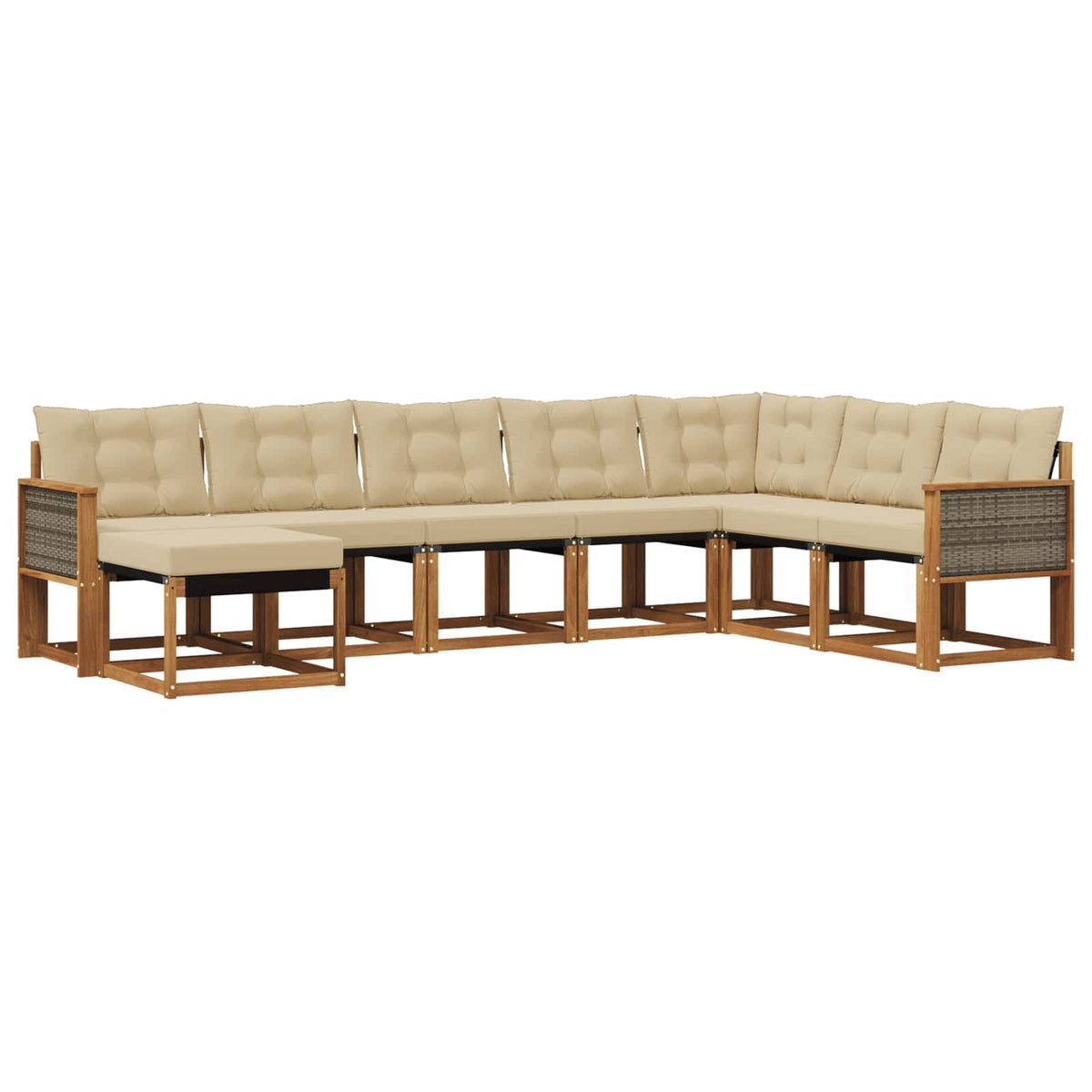 Set vanjskih sofa 8 kom. Prirodna i bež