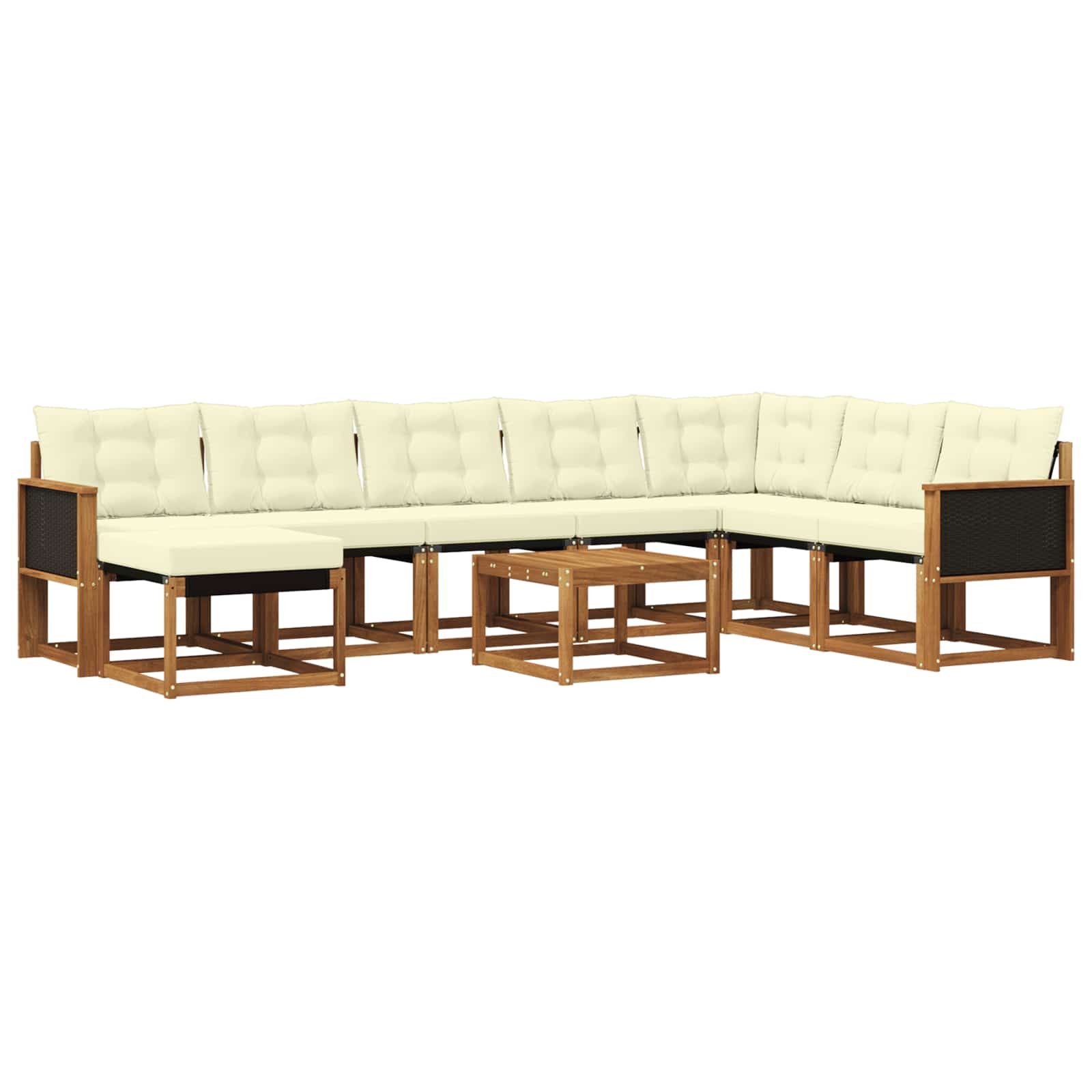 Set vanjskih sofa 9 kom. Prirodna i krem