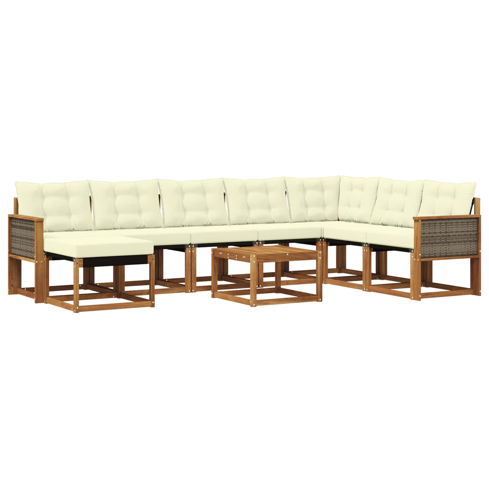 Set vanjskih sofa 9 kom. Prirodna i krem