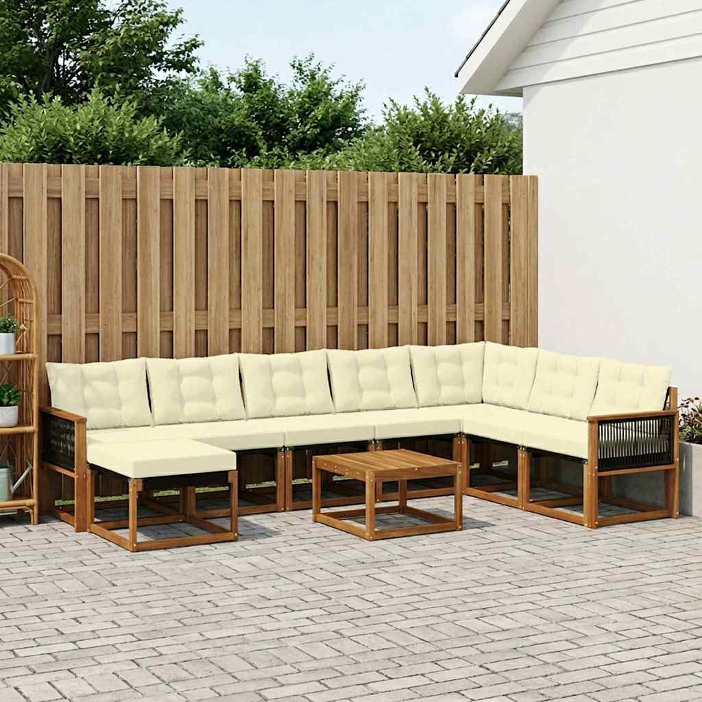 Set vanjskih sofa 9 kom. Prirodna i krem