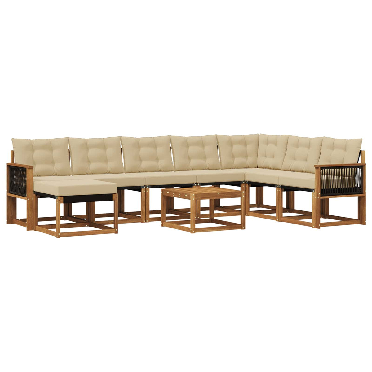 Set vanjskih sofa 9 kom. Prirodna i bež